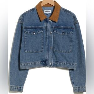 Vigoss Denim Barn Jacket with Tan Collar